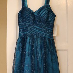 Turquoise Sparkled Mini Dress